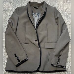 Esmara By Heidi Klum Blazer Black Velvet Buttons/Sleeve Hem Sz 10